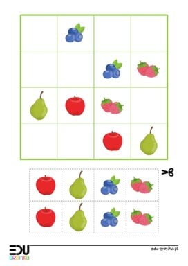 Owoce – sudoku 4×4