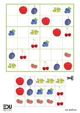 Owoce – sudoku 6×6