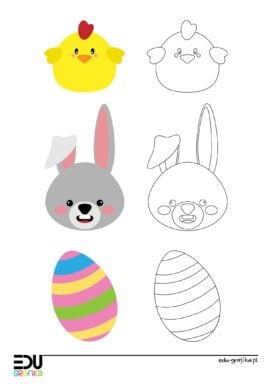 Easter - coloring book according to the pattern